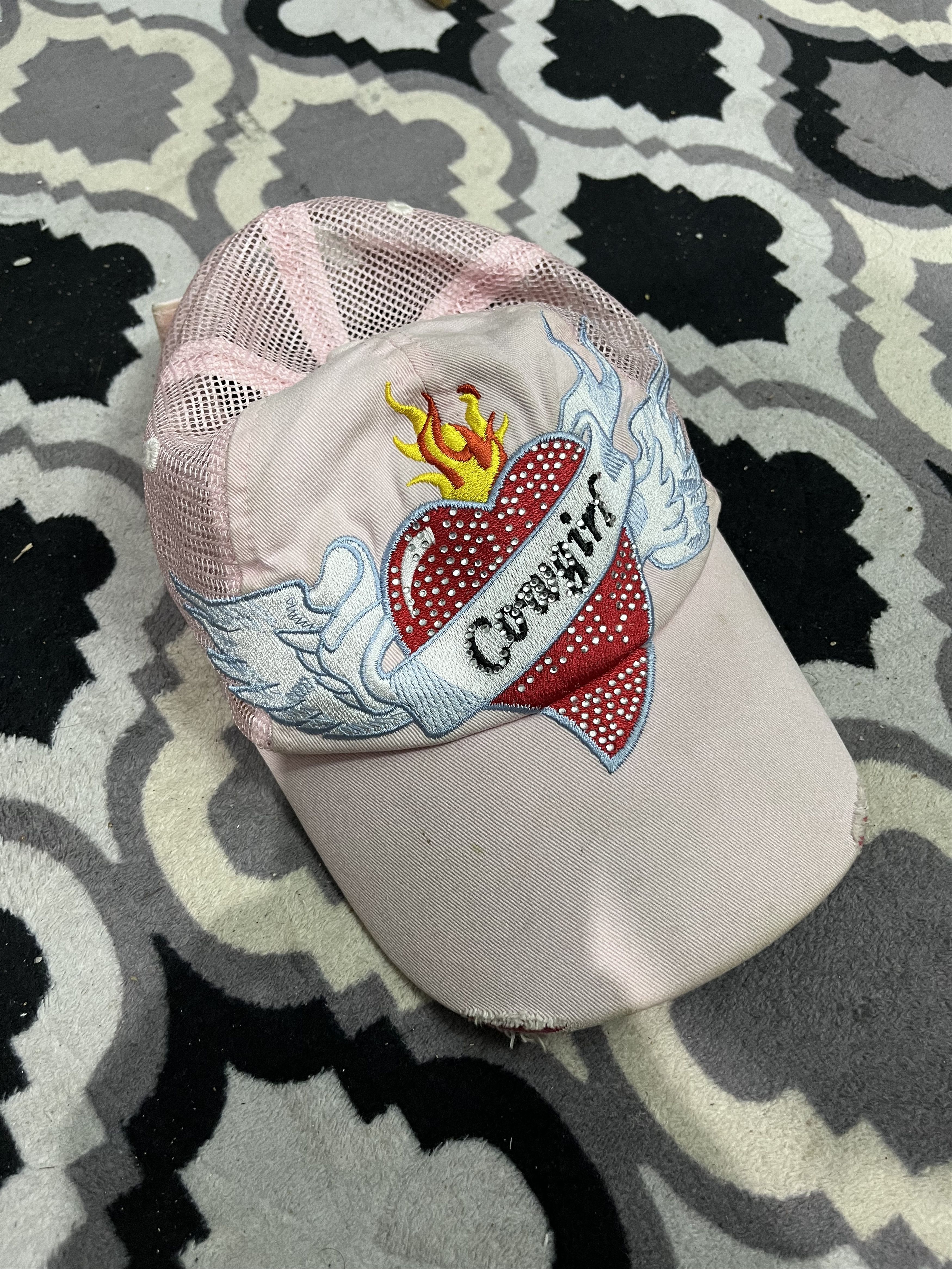 Hysteric Glamour Vintage cowgirl flame heart embroidery trucker hats Size ONE SIZE - 2 Thumbnail