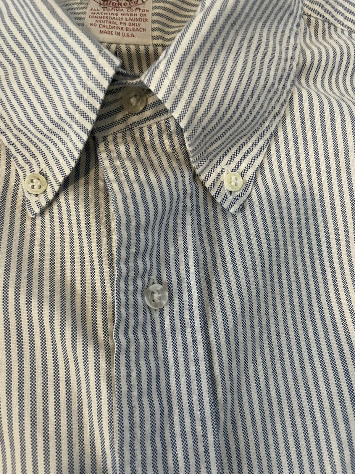 Brooks Brothers × Vintage The Iconic USA Made Striped Button Down Oxford Size US XL / EU 56 / 4 - 4 Thumbnail