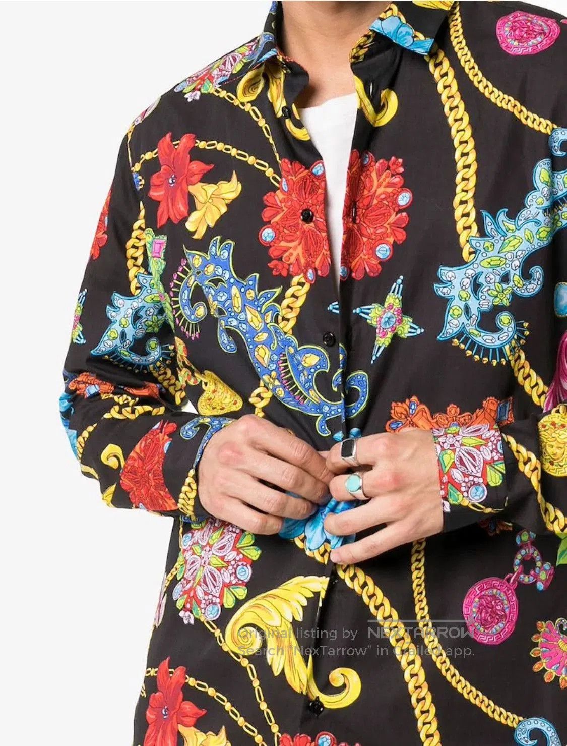 Versace Versace Classic Floral Chain Print Shirt. Size US M / EU 48-50 / 2 - 2 Thumbnail
