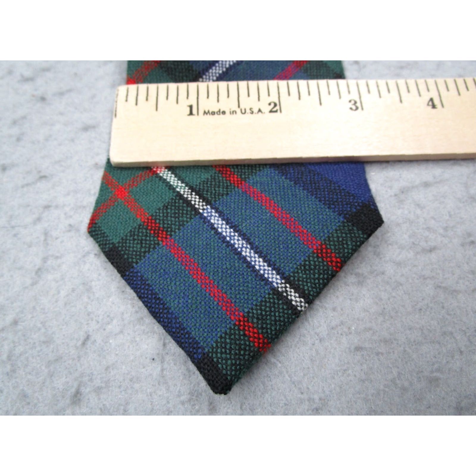 Vintage FERGUSON Rodlinoch Mens Green Plaid Wool Neck Tie - 100% Wool - Made in Scotland - Classic Length - Skinny Width - Vintage: No - Men Size ONE SIZE - 4 Thumbnail