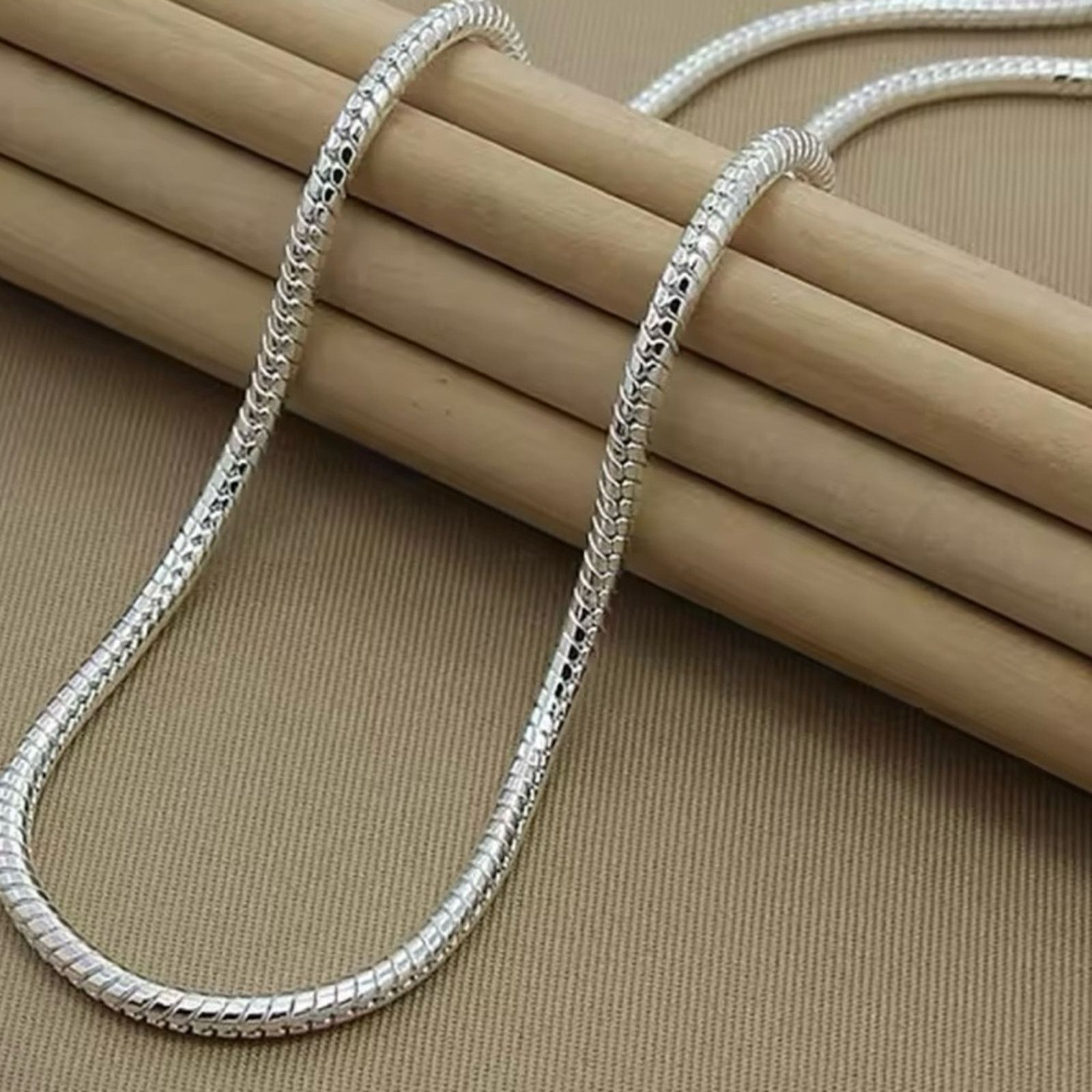 Other Sterling Silver 20 Inch 3mm Snake Chain Necklace Size ONE SIZE - 1 Thumbnail
