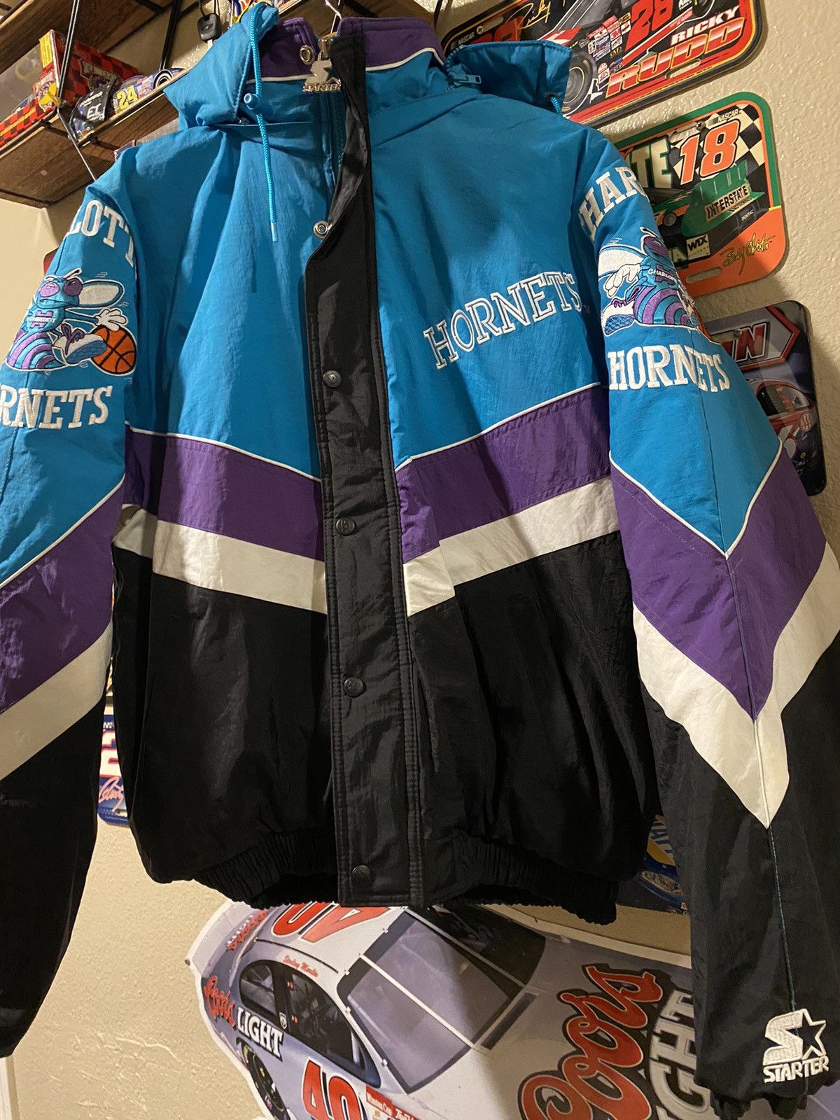 Rare 90s Charlotte Hornets Starter Jacket. Size XXL Puffer hotsell Jacket