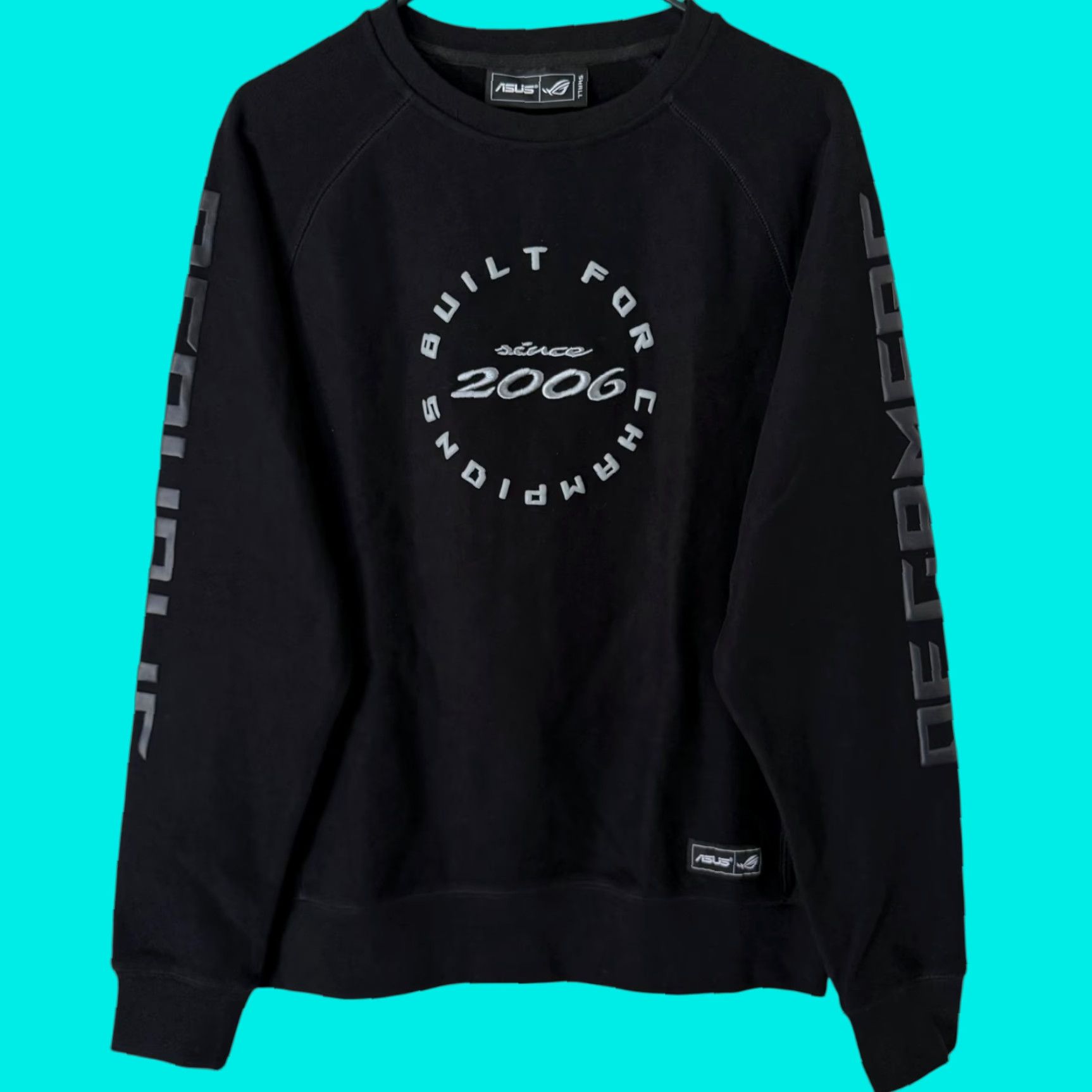 Vintage ASUS Heavyweight Embroidered Crewneck Sweatshirt Black Men's Size S Size US S / EU 44-46 / 1 - 1 Thumbnail