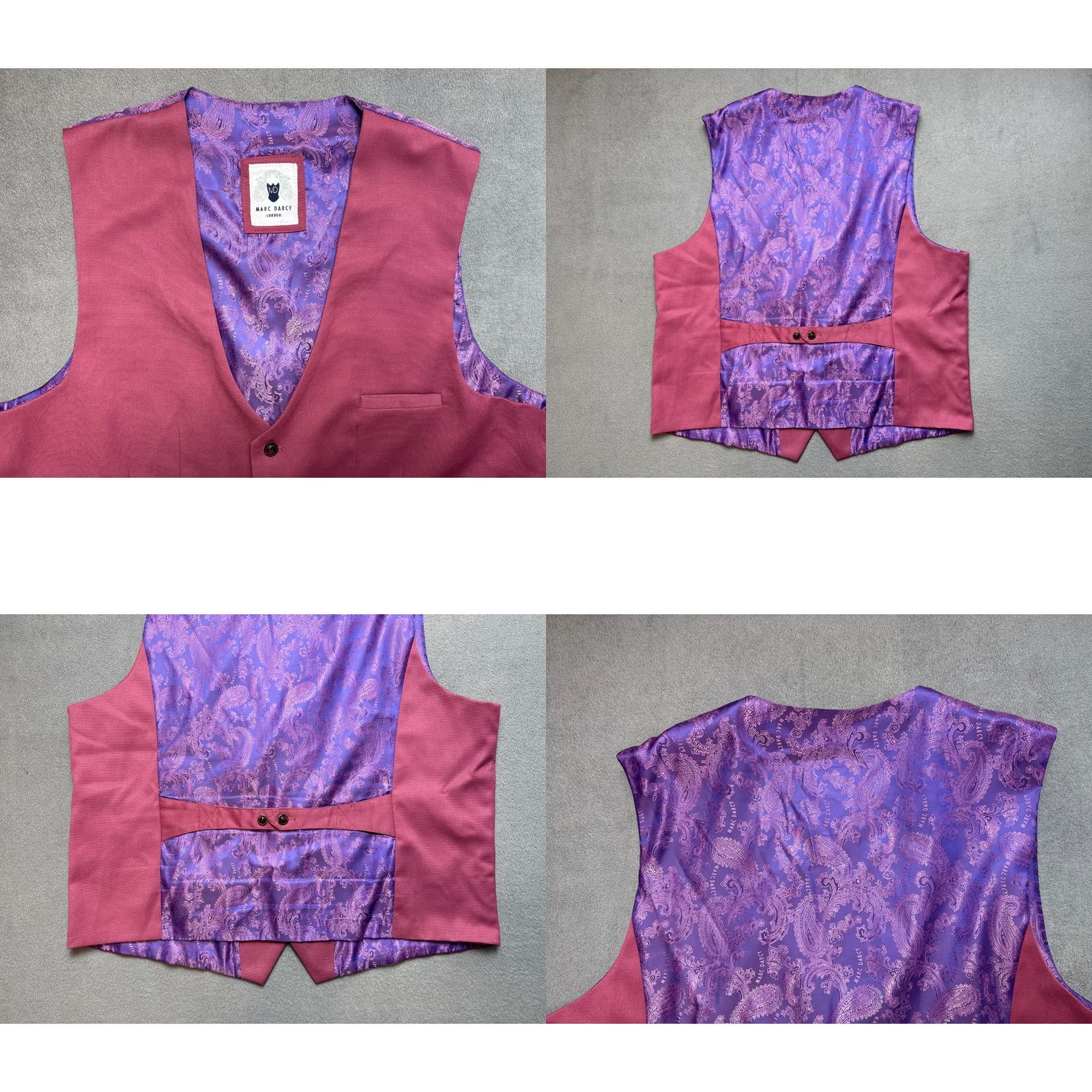 Pinko Marc Darcy Vest Waistcoat Mens size 48 Pink Kelly Suit SB Size US M / EU 48-50 / 2 - 8 Thumbnail