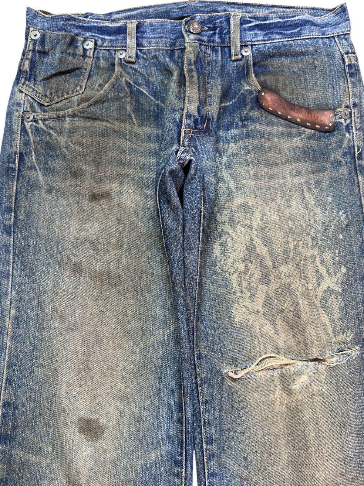 Dolce & Gabbana Vintage Geranimo Buckle Back Mudwash Printed Denim Size US 32 / EU 48 - 2 Thumbnail