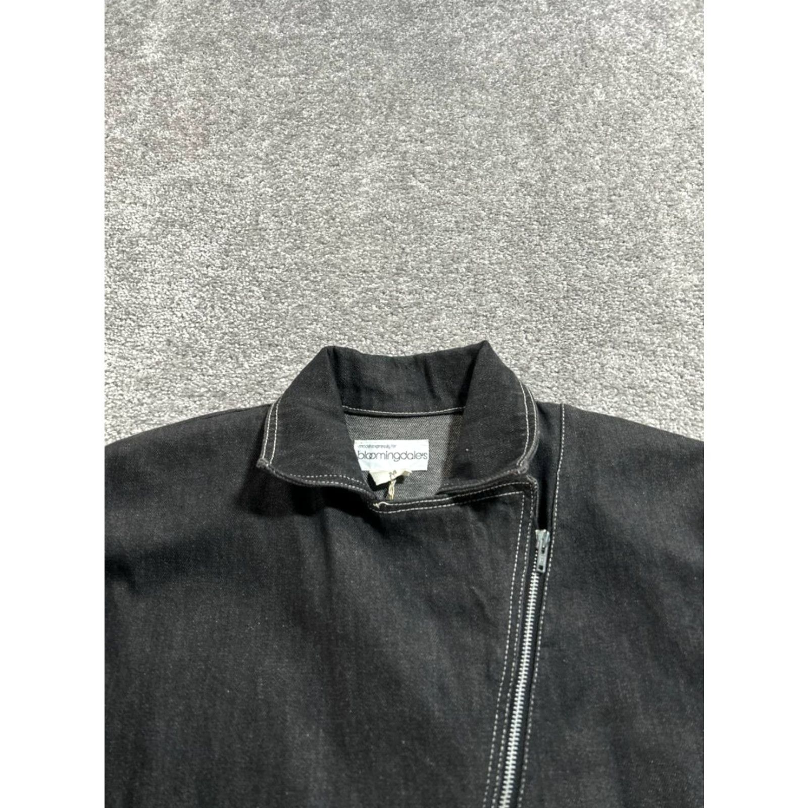 Bloomingdale's Bloomingdale's Jacket Womens M Black Cotton Denim Full Zip Casual Basic Jacket Mens Womens Girls boys Size M / US 6-8 / IT 42-44 - 2 Thumbnail