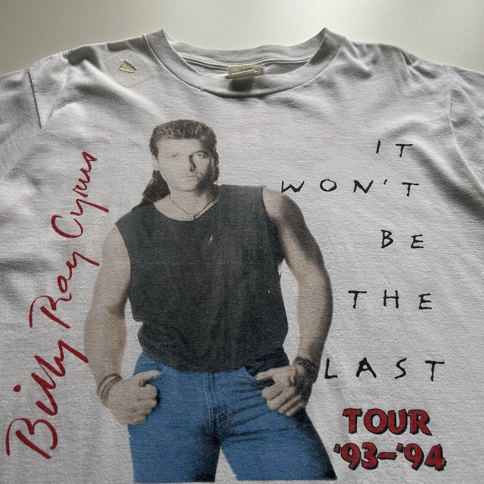 Band Tees Vintage 90s Billy Ray Cyrus T Shirt XL 94-95 Tour Art Rare Size US XL / EU 56 / 4 - 2 Thumbnail
