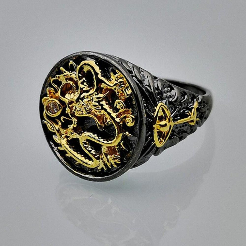 Designer Men's "The Rising Dragon" Capitan Collection Chinese Ring Size ONE SIZE - 8 Thumbnail