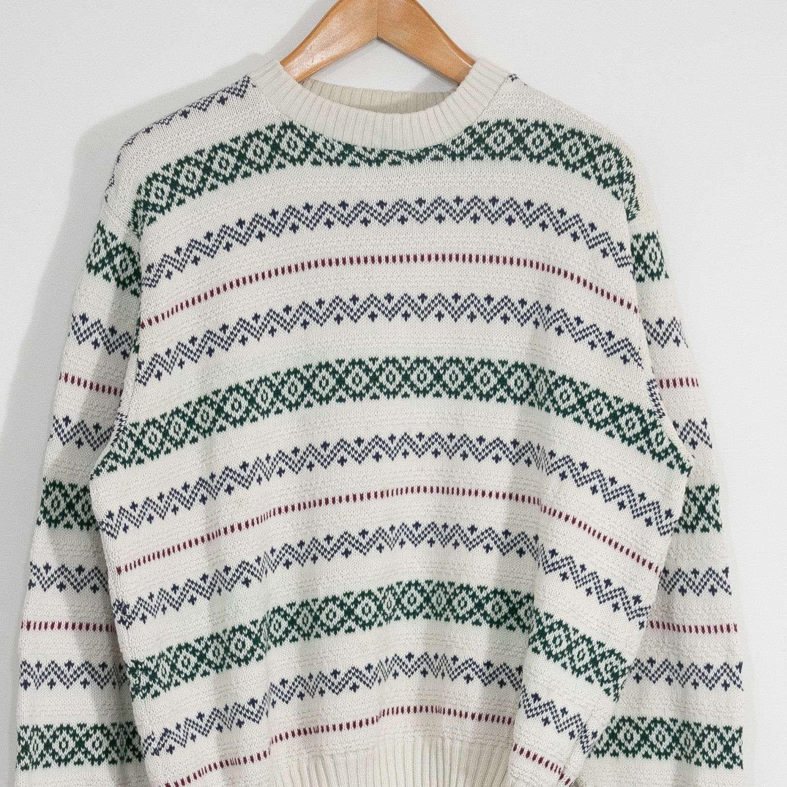 American Eagle Outfitters Vintage American Eagle Fair Isle Cotton Sweater Mens Large Size US L / EU 52-54 / 3 - 2 Thumbnail