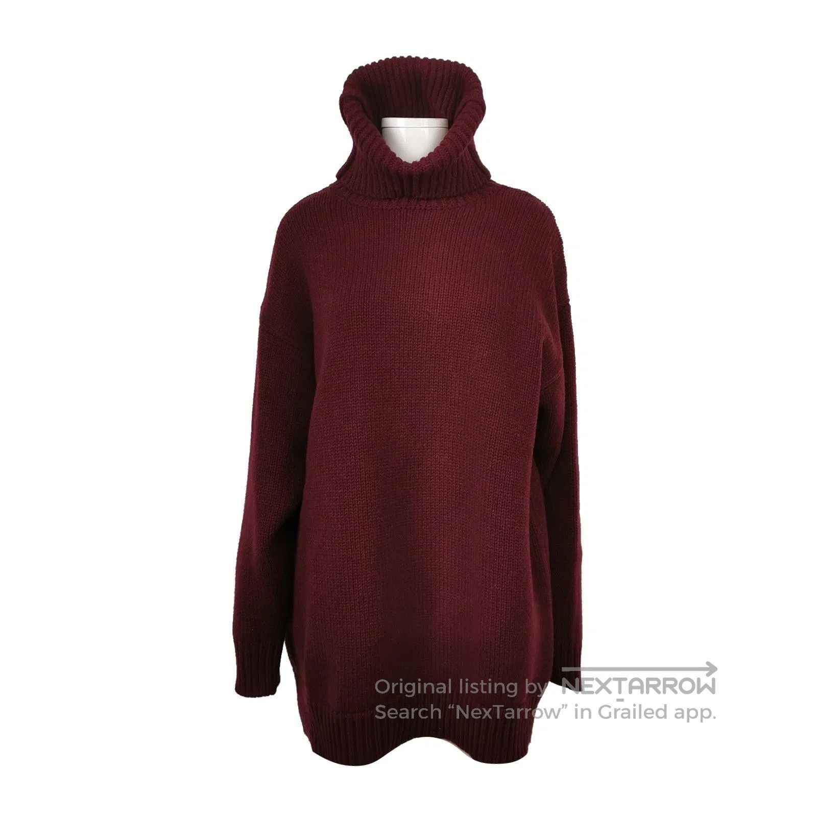 Balenciaga Oversized Maroon Turtleneck Sweater S. Size S / US 4 / IT 40 - 1 Thumbnail