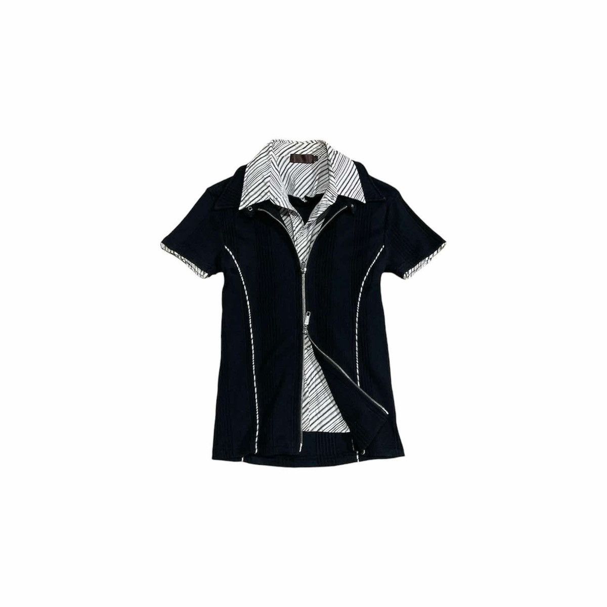 Hysteric Glamour × If Six Was Nine × Japanese Brand 🔥Y2K Japanese Agate Gothic Zipper Double Layer Shirt Size US S / EU 44-46 / 1 - 1 Thumbnail