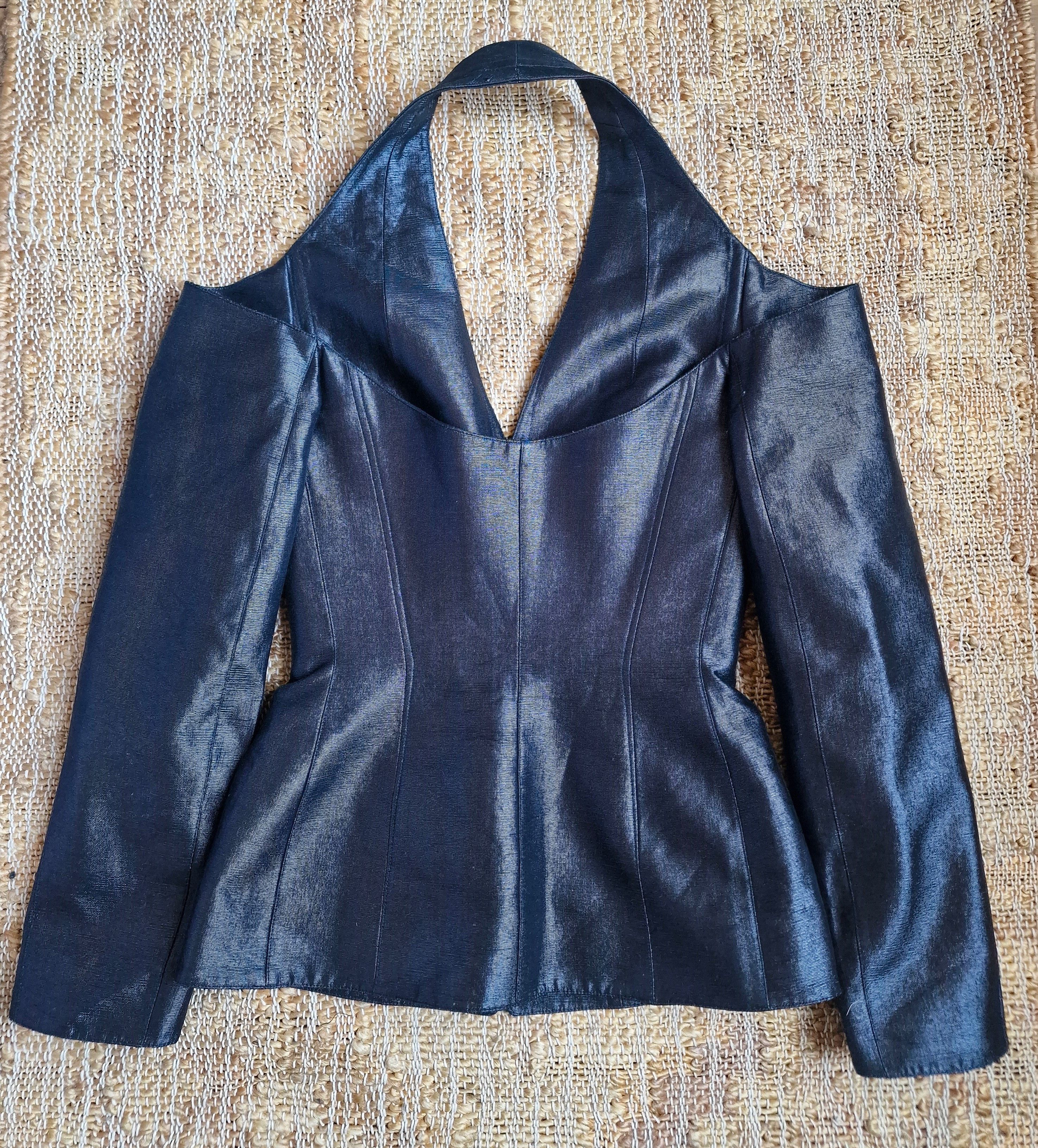 Thierry Mugler Thierry Mugler Couture S/S 2001 Off-Shoulder Blazer Jacket Size M / US 6-8 / IT 42-44 - 4 Thumbnail