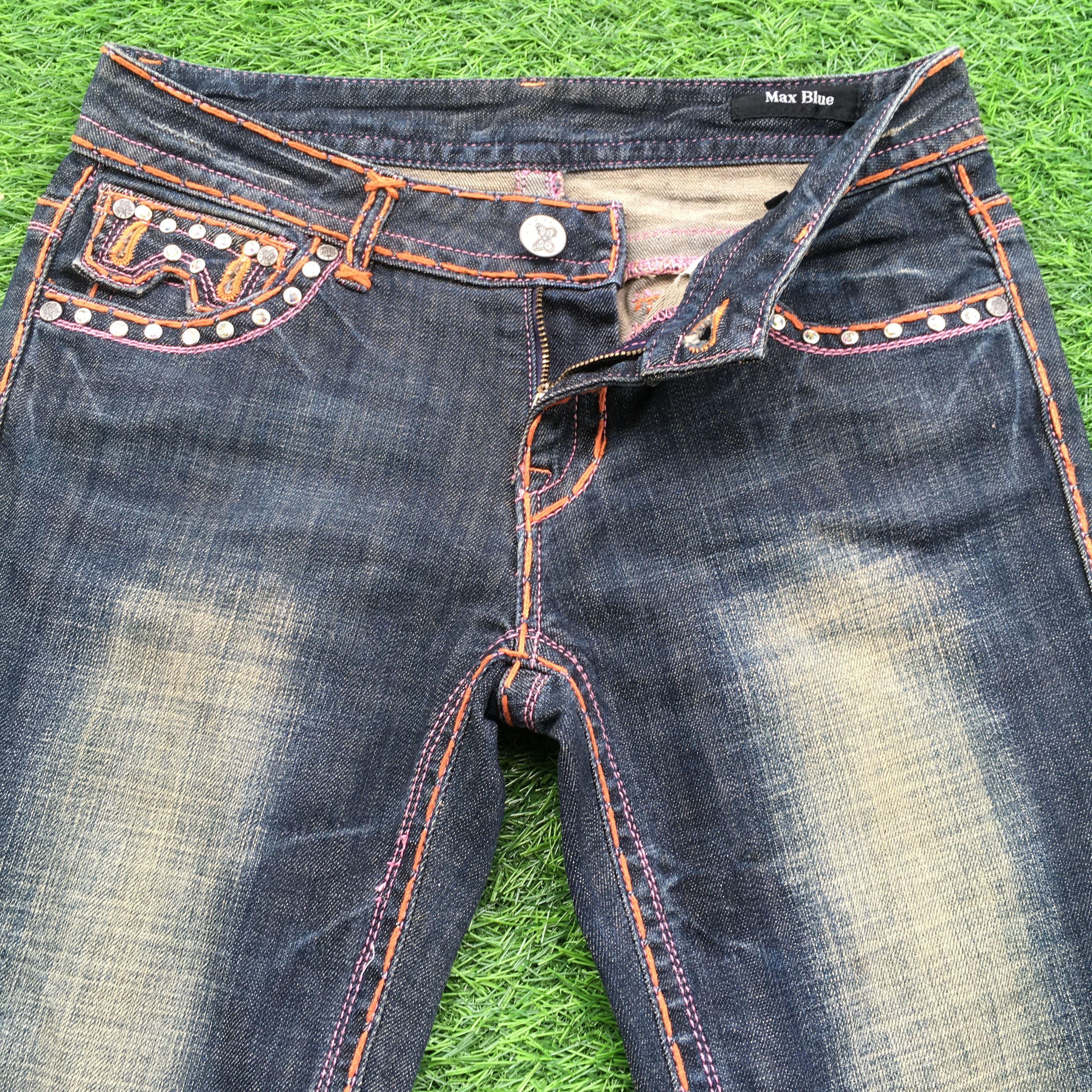Japanese Brand Fleur De Lis medium blue wash embellished slim jean D-1213 Size 26" / US 2 / IT 38 - 3 Thumbnail