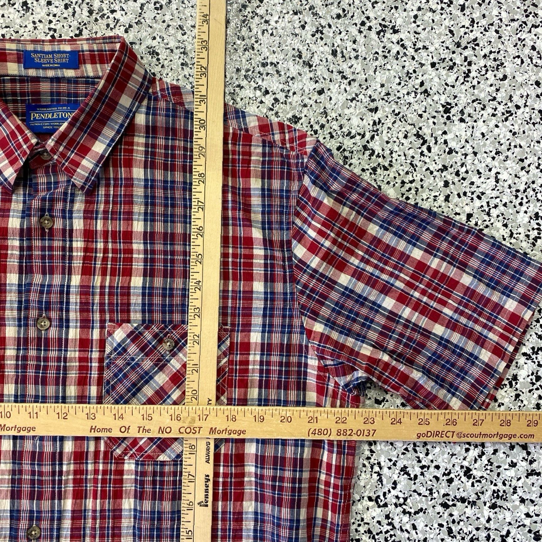 Pendleton Pendleton Santiam shirt Mens L Button-Up Plaid Short Sleeve Red Size US L / EU 52-54 / 3 - 2 Thumbnail