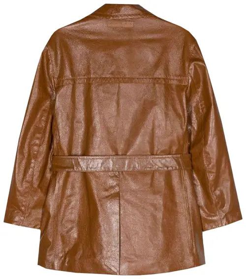 Marni o1f1d3z0725 Belted Double-Breasted Leather Coat in Brown Size S / US 4 / IT 40 - 2 Thumbnail