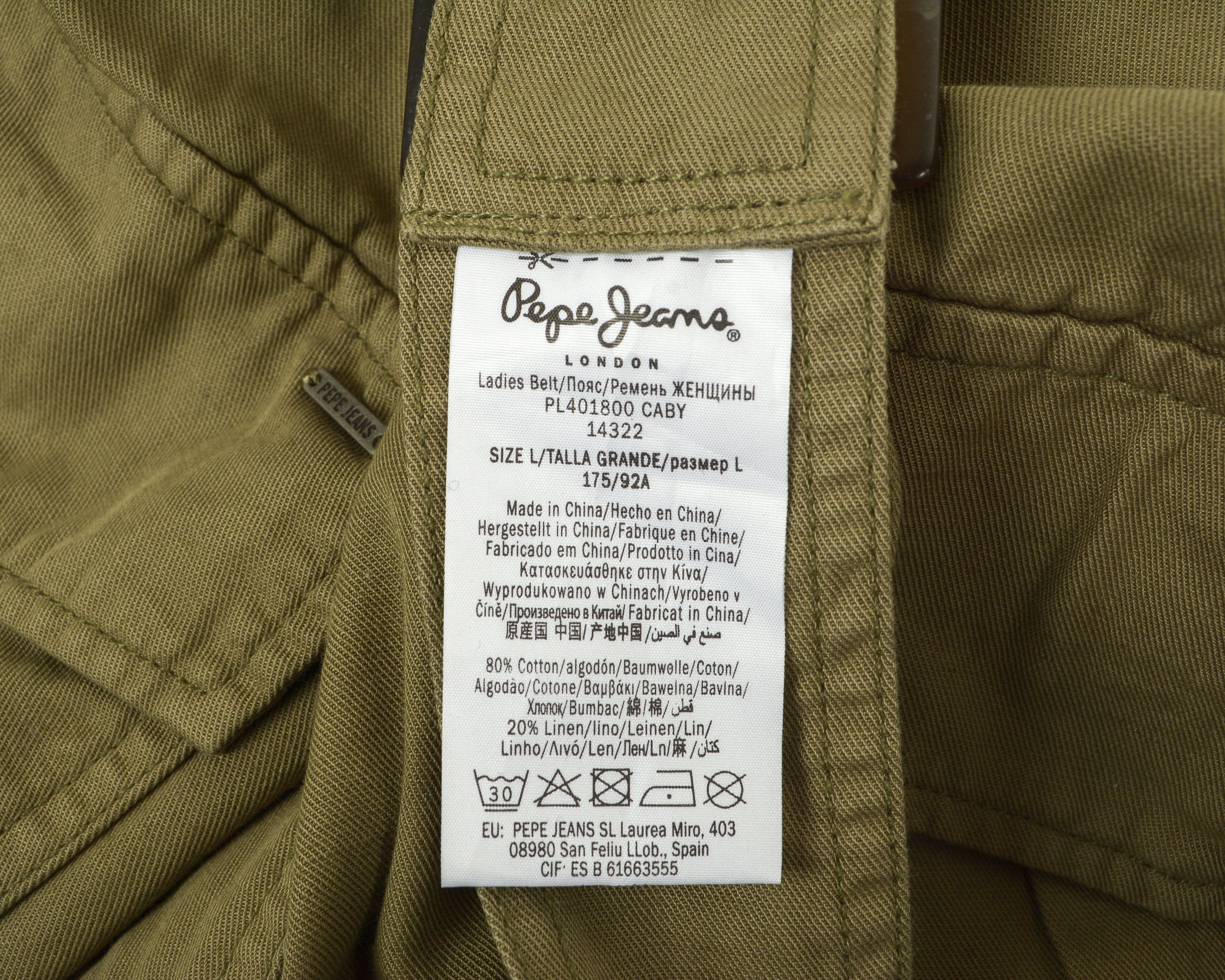Pepe Jeans Talla Grande Women L Jacket Coat Cotton Khaki Belted Trench Size L / US 10 / IT 46 - 5 Thumbnail