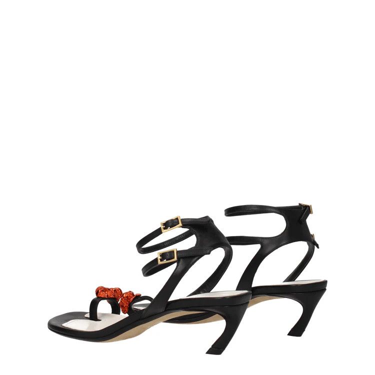 Lanvin ob1o1e1124 Leather Sandals in Black Size US 10 / IT 40 - 4 Thumbnail