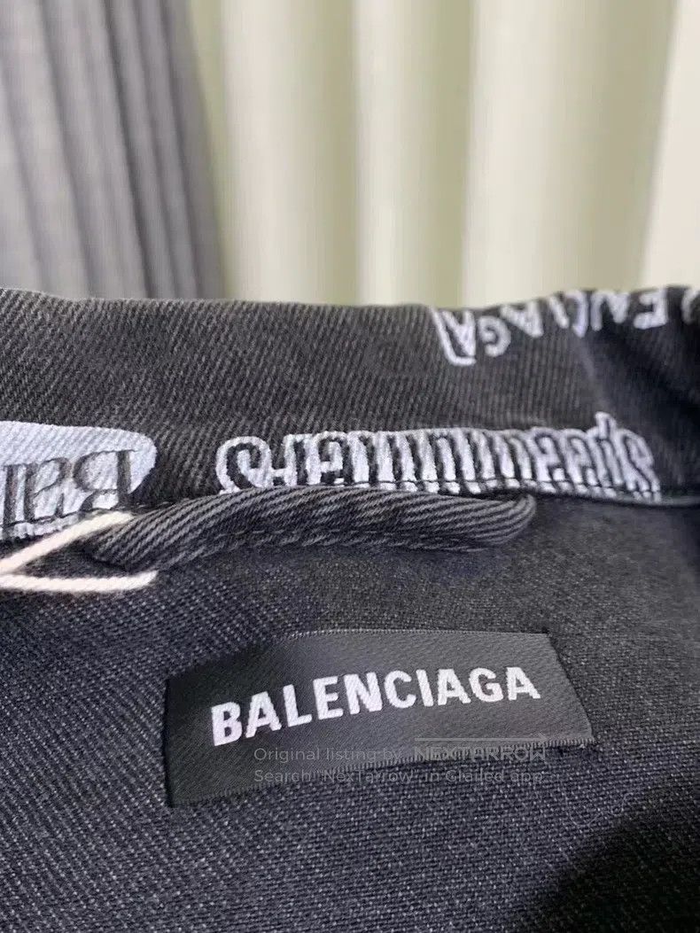 Balenciaga Balenciaga Distressed Logo Denim Jacket Size US S / EU 44-46 / 1 - 4 Thumbnail