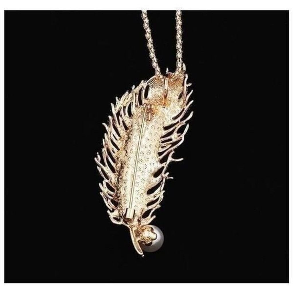 Betsey Johnson Betsey Johnson Enamel Crystal Peacock Feather necklace Size ONE SIZE - 2 Thumbnail