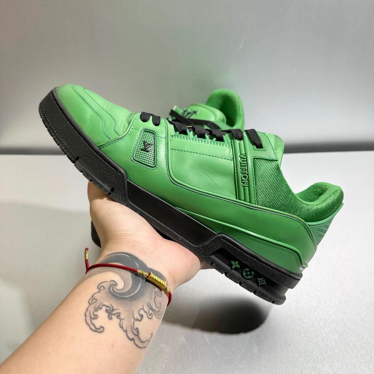 Louis Vuitton LV Trainer Black Green Sneakers - Size 10/44 Size US 10 / EU 43 - 9 Thumbnail