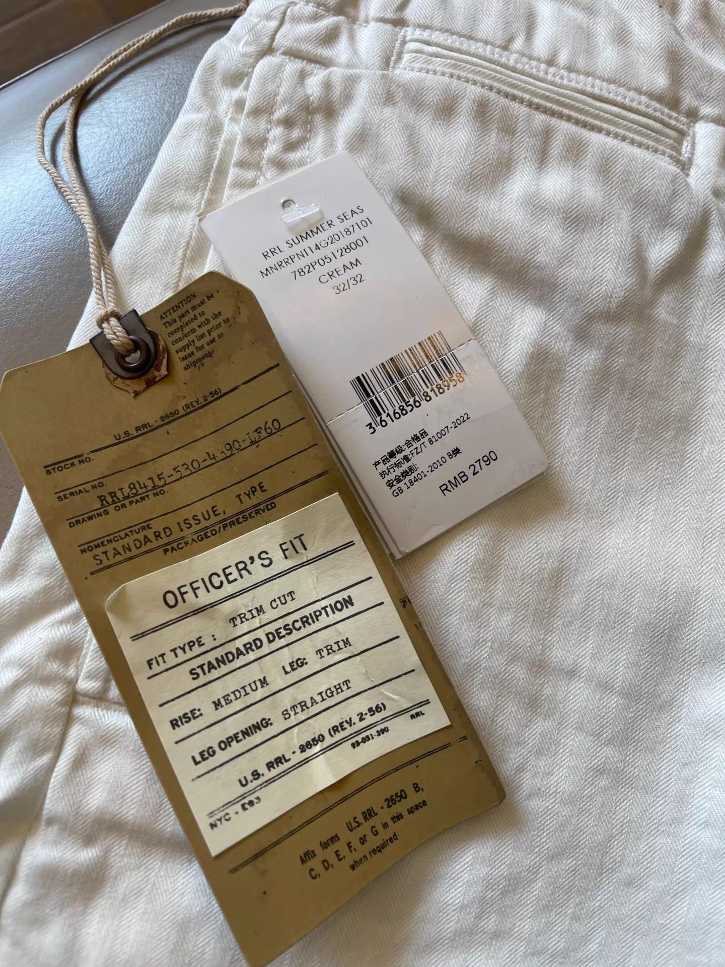 RRL Ralph Lauren RRL 26SS New White Herringbone Chino Pants 32x32 Size US 32 / EU 48 - 3 Thumbnail