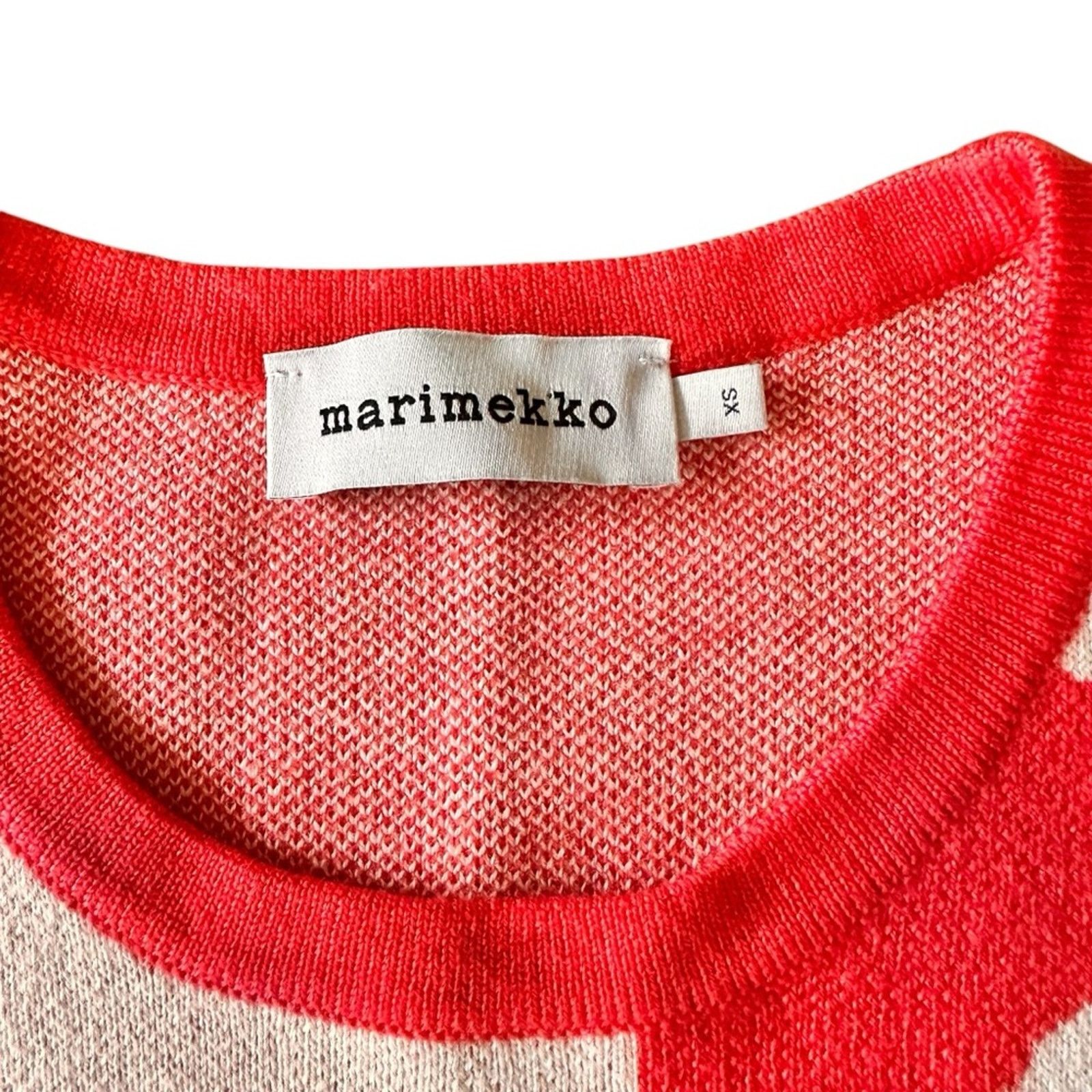 Marimekko Marimekko Tilma Unikko Knitted Wool Vest – White/Red Size XS Size XS / US 0-2 / IT 36-38 - 7 Thumbnail