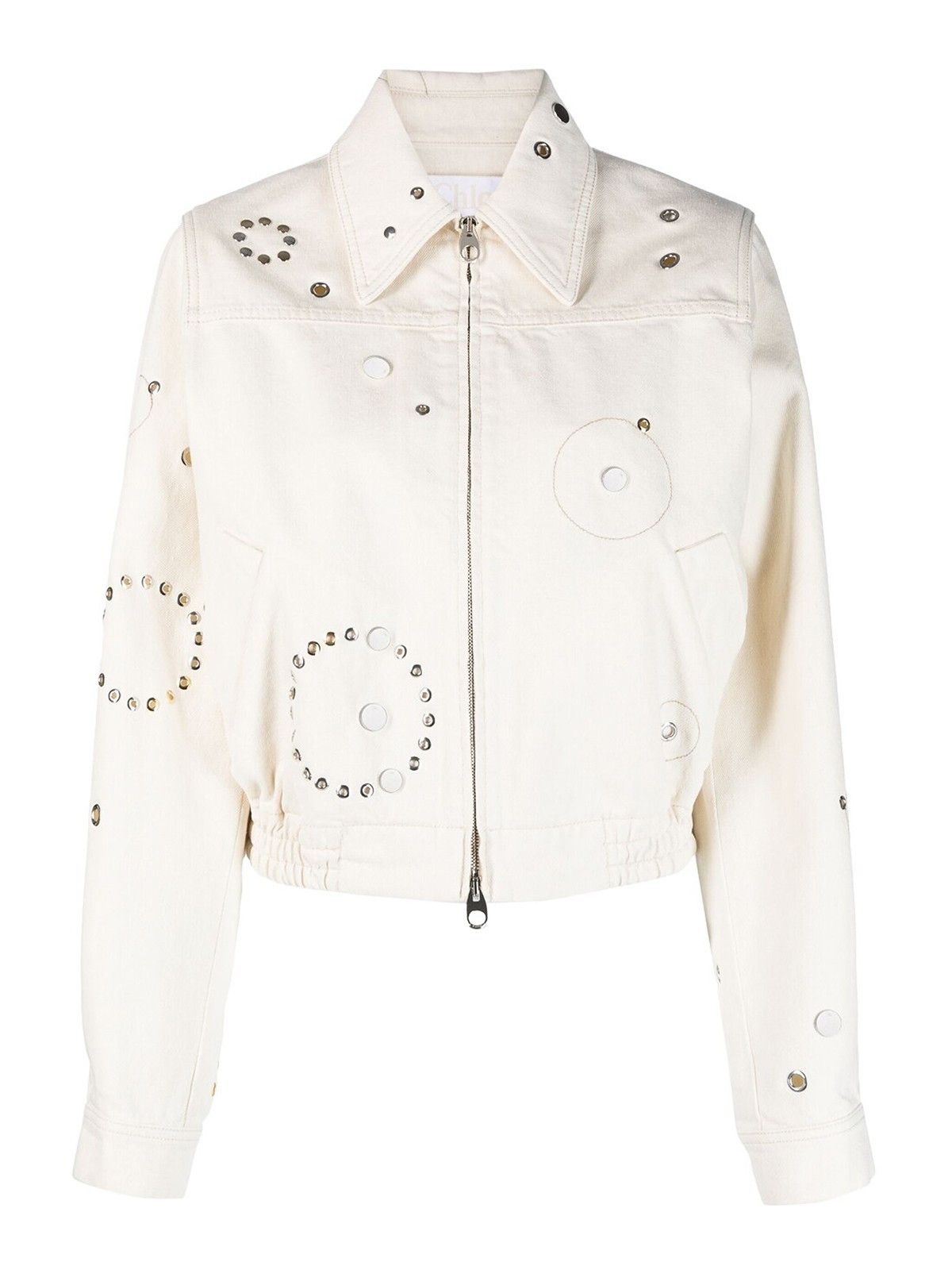 Chloe o1loc1c0625 Boxy Jacket in Iconic Milk Size S / US 4 / IT 40 - 1 Thumbnail