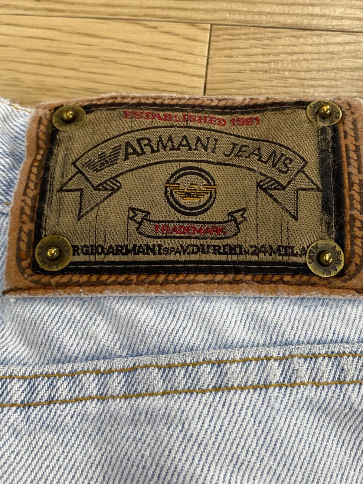 Armani Armani Light Blue Wash Style Loose Jeans Size US 33 - 12 Thumbnail