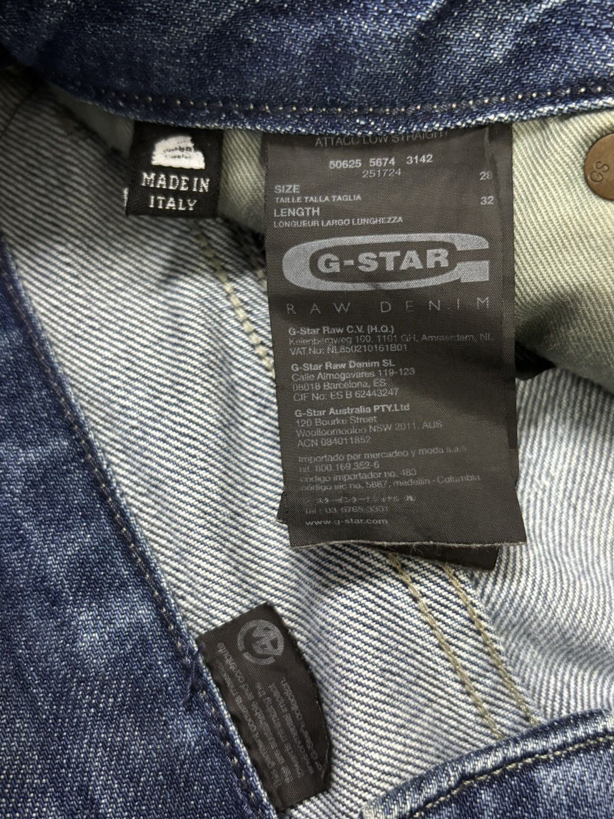 G-Star Vintage GStar Raw GS01 Distressed Grunge Jeans Made in Italy Size US 30 / EU 46 - 19 Thumbnail