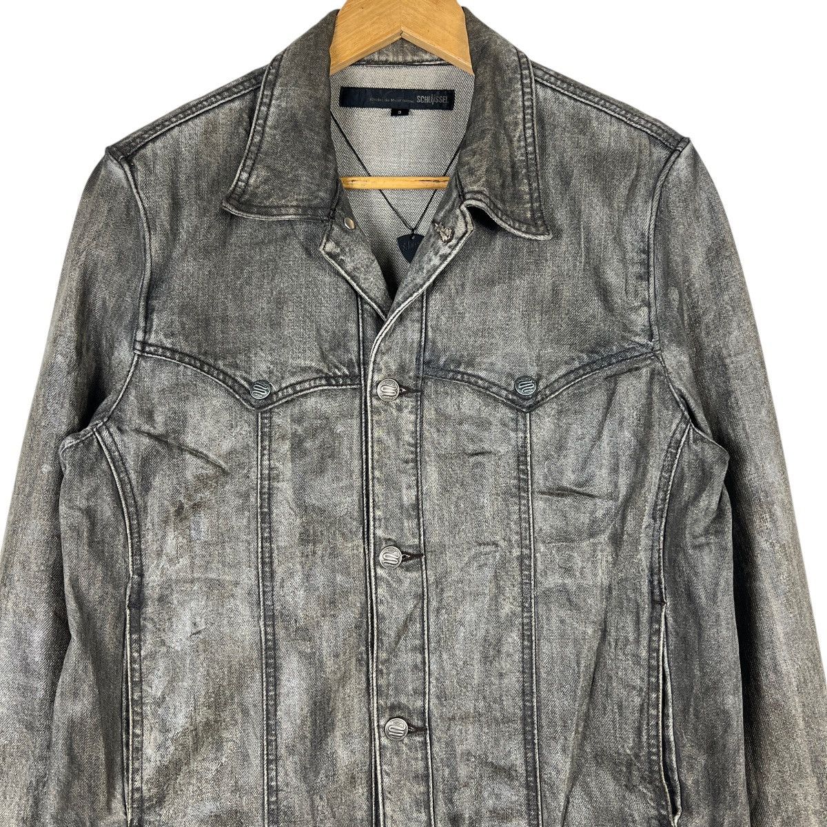 If Six Was Nine 🔥 SCHLUSSEL PAIN COATED DENIM TRUCKER JACKET Size US M / EU 48-50 / 2 - 5 Thumbnail
