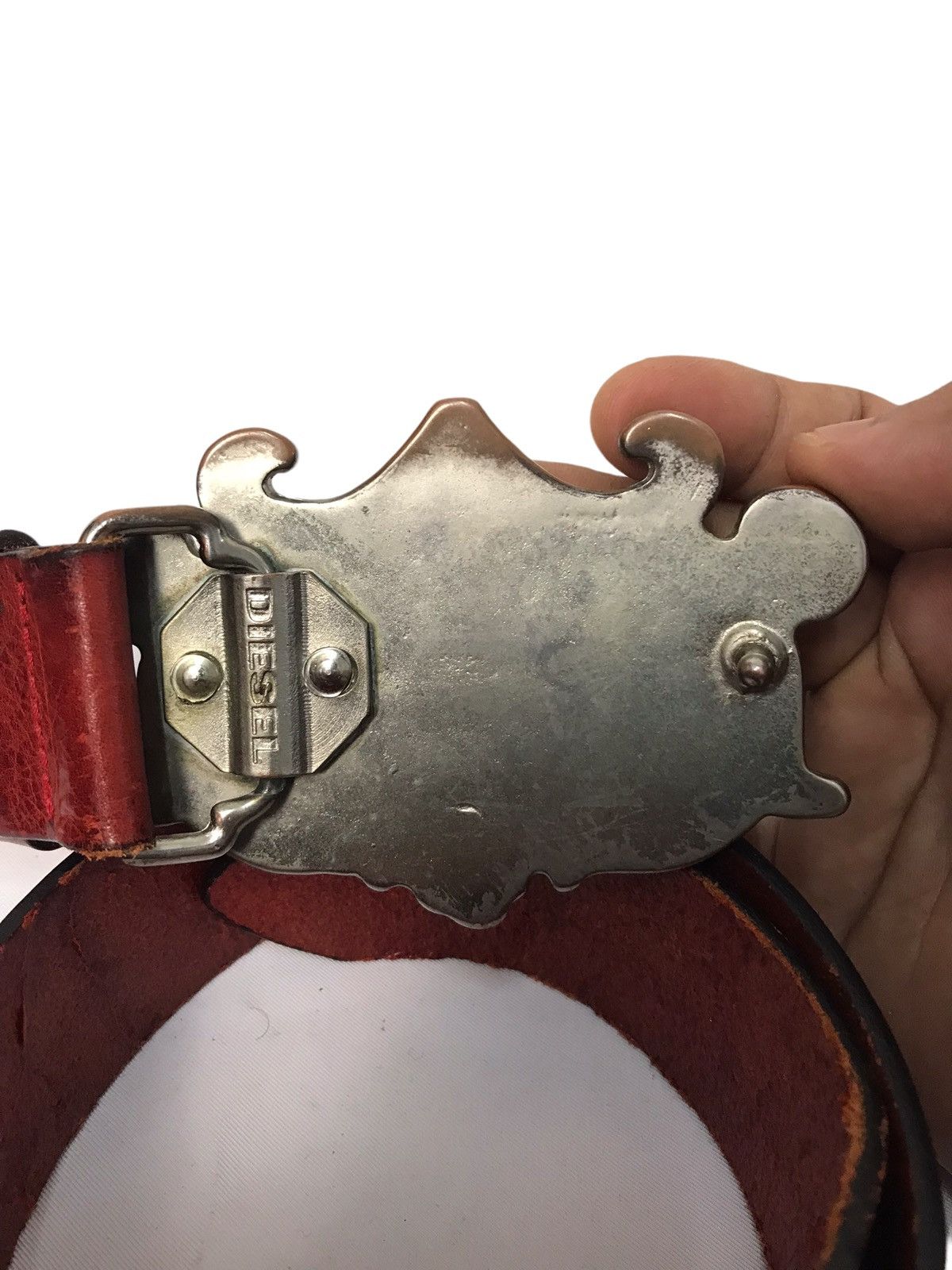Diesel × Diesel Black Gold Rare Diesel 777 Big Logo Leather Belt Size ONE SIZE - 3 Thumbnail