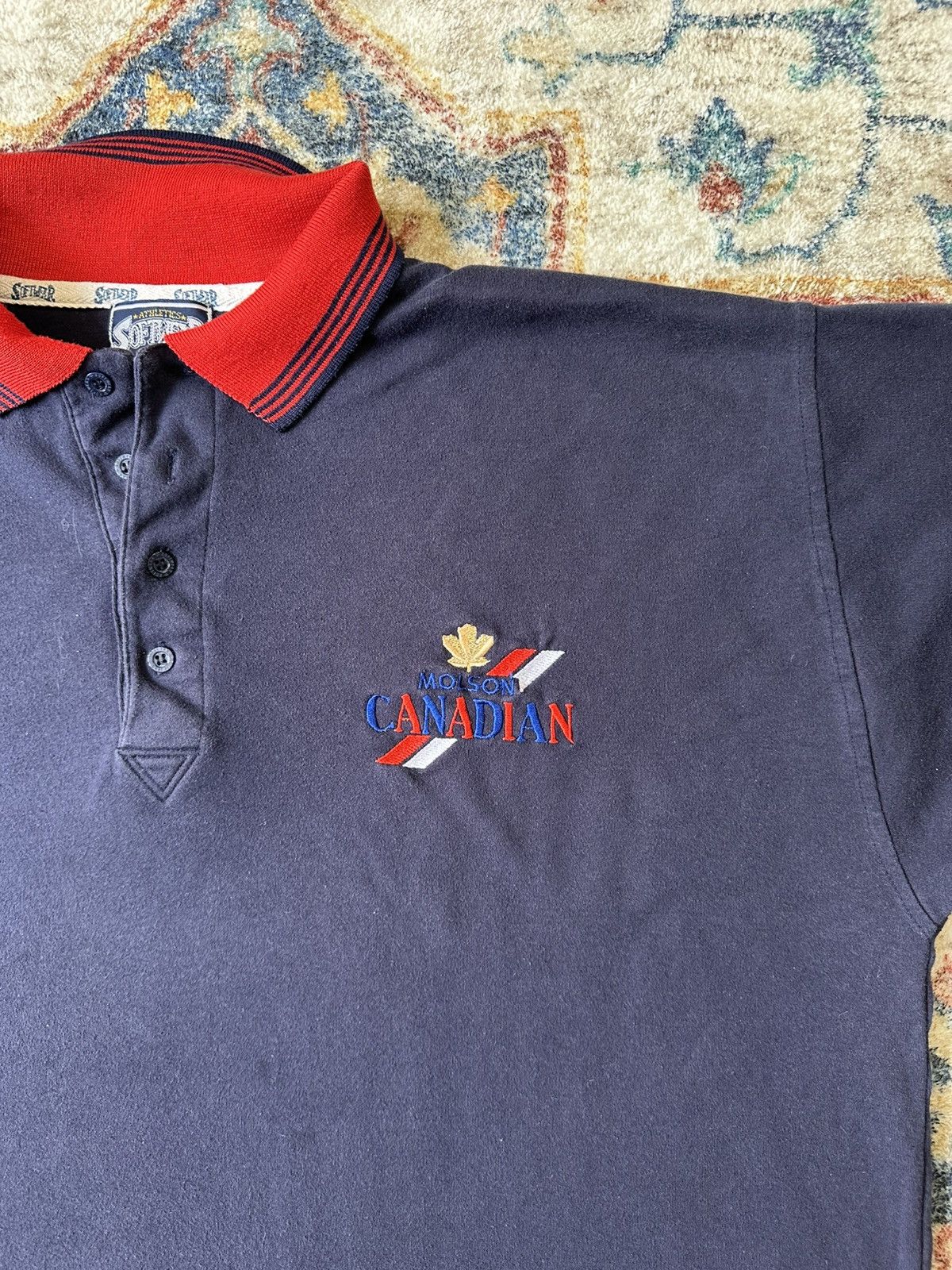 Vintage Vintage Molson Canadian Logo Polo Shirt Size XL Size US XL / EU 56 / 4 - 4 Thumbnail