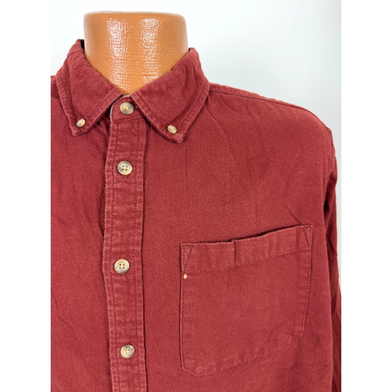 Eddie Bauer Eddie Bauer Flannel Shirt Men XL Rust Red Solid Cotton Outdoors Casual Shirt Size US XL / EU 56 / 4 - 2 Thumbnail