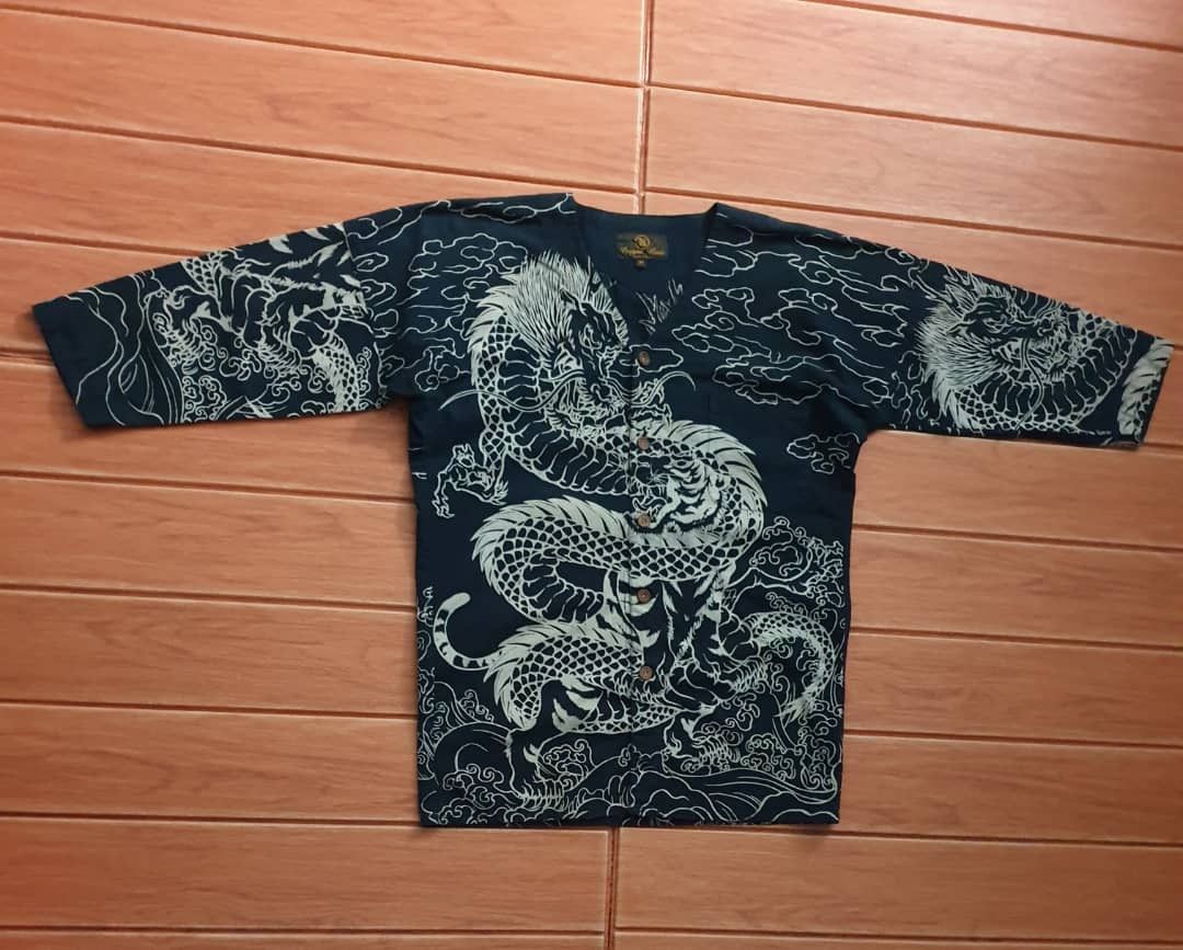 Japanese Brand 💥Cropped head monogram dragon yakuza longsleeve shirt Size US M / EU 48-50 / 2 - 9 Thumbnail