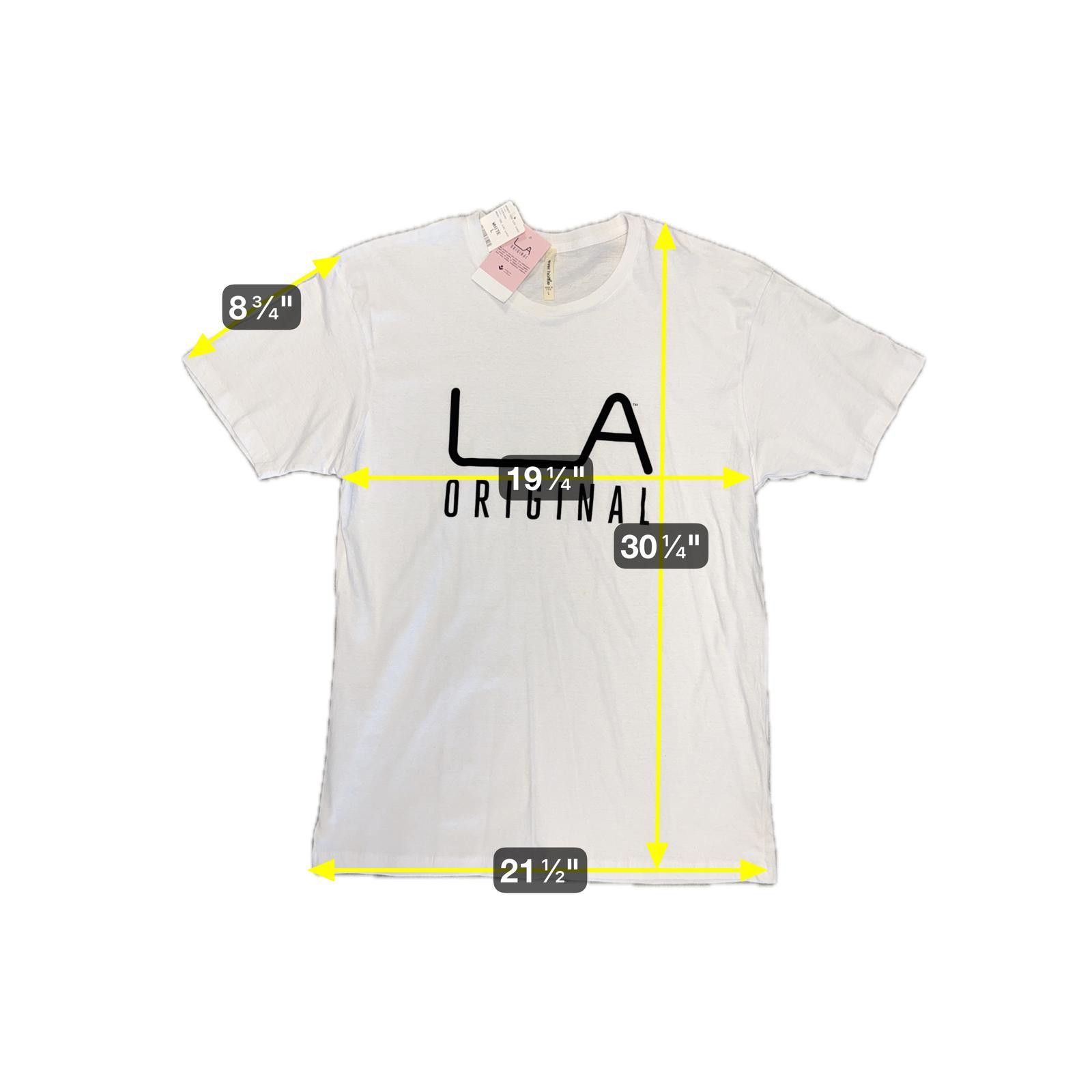 Designer NWT LA Original White Logo Spell-Out Tee Shirt Men's Size L Size US L / EU 52-54 / 3 - 5 Thumbnail
