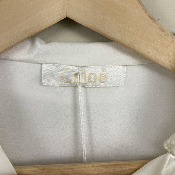 Chloe NEW CHLOE silk long sleeve white dress with ruffle neck Size M / US 6-8 / IT 42-44 - 5 Thumbnail