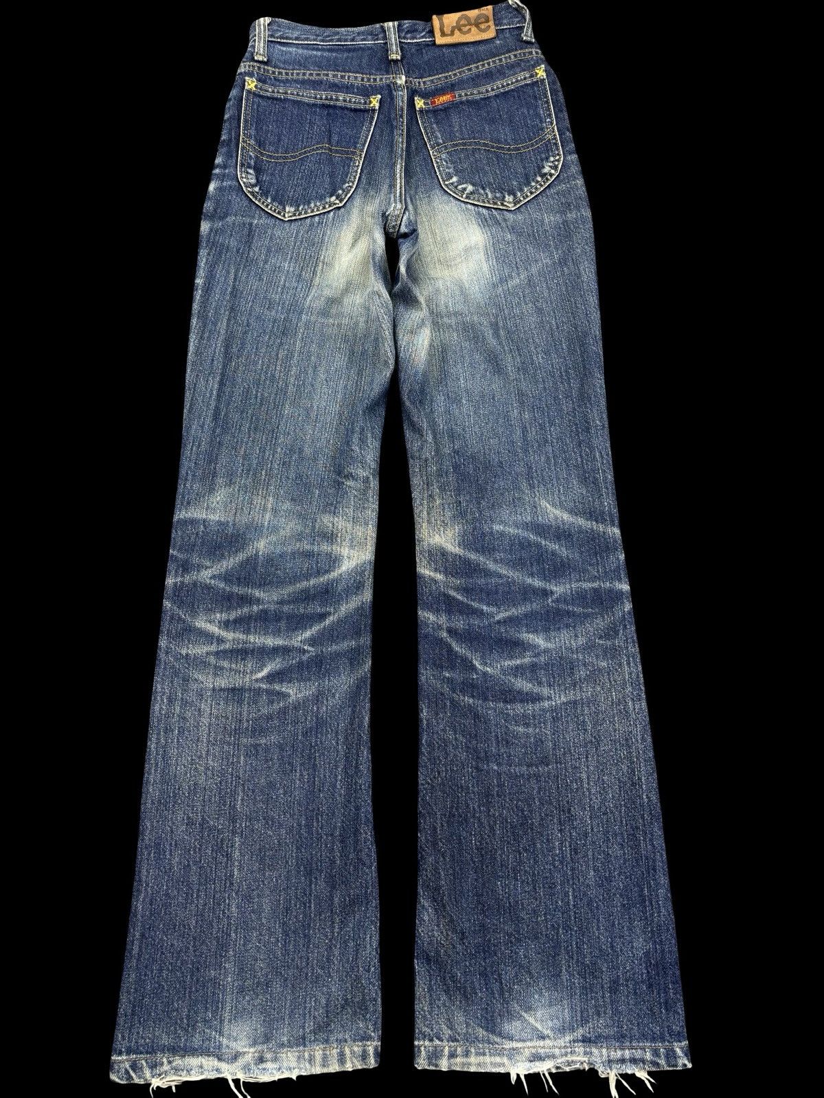 Lee 💥Flare💥Vintage 90s Ms Lee Flare Crazy Fades Denim F909 Size 24" / US 00 / IT 34 - 2 Thumbnail