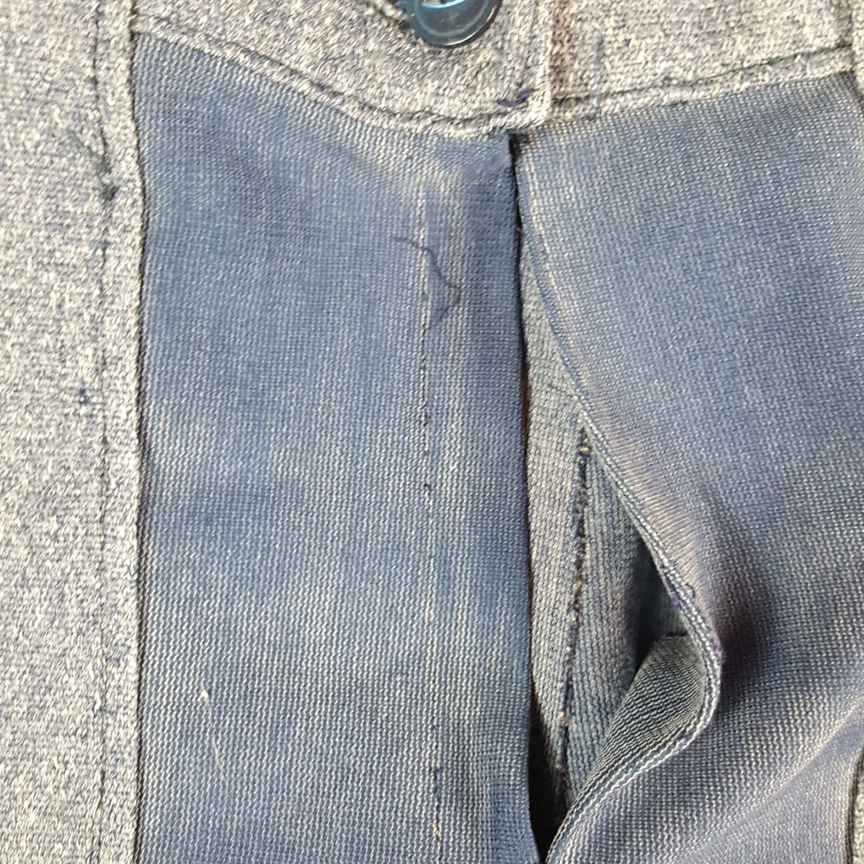 Denime Vintage 60s 70s Flared Denim Pants Women Size S Hippie Navy Deck Western Pedal Pushers Jeans Size 28" / US 6 / IT 42 - 4 Thumbnail