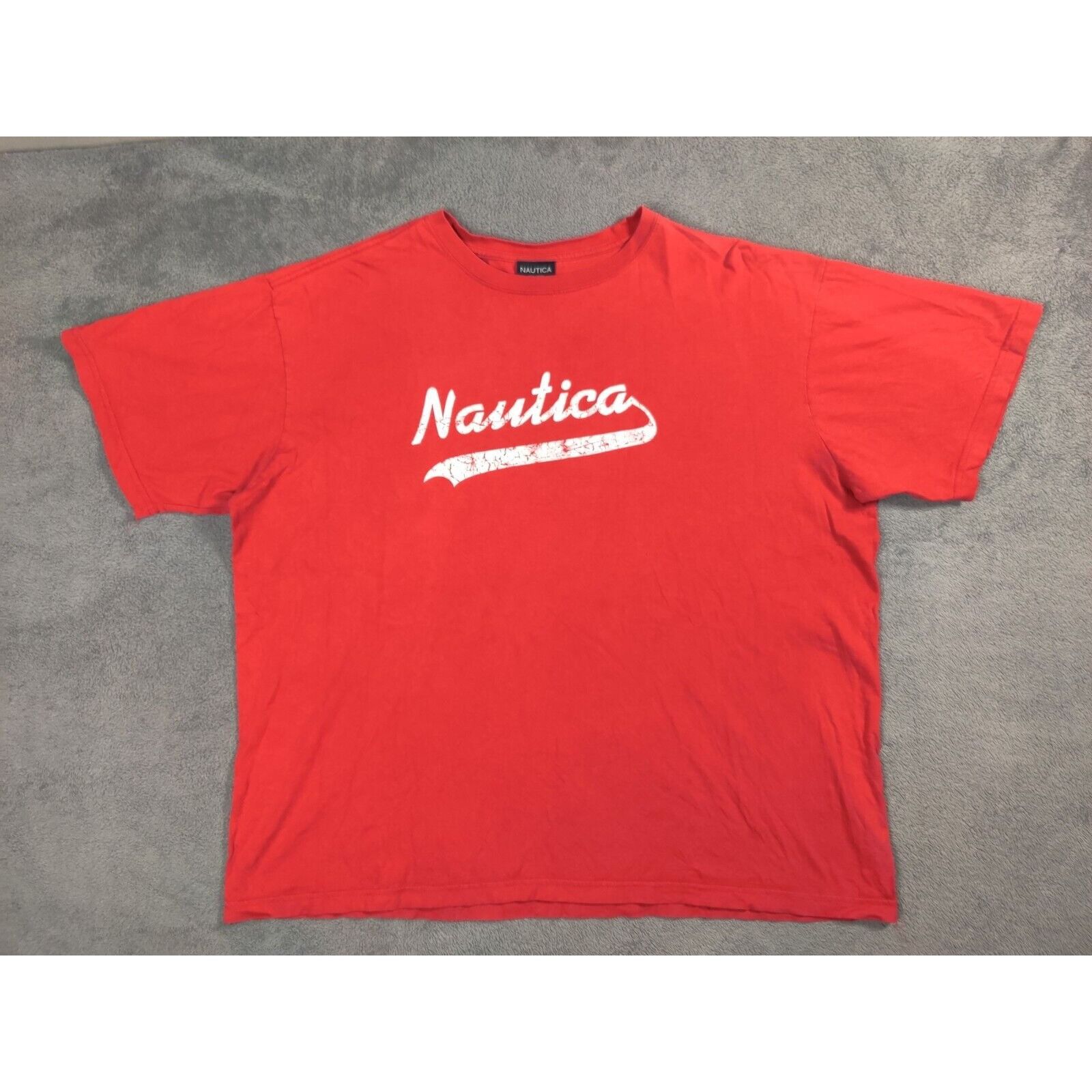 Nautica Nautica Shirt Adult Mens Large Red White Spell Out Size US XL / EU 56 / 4 - 1 Thumbnail