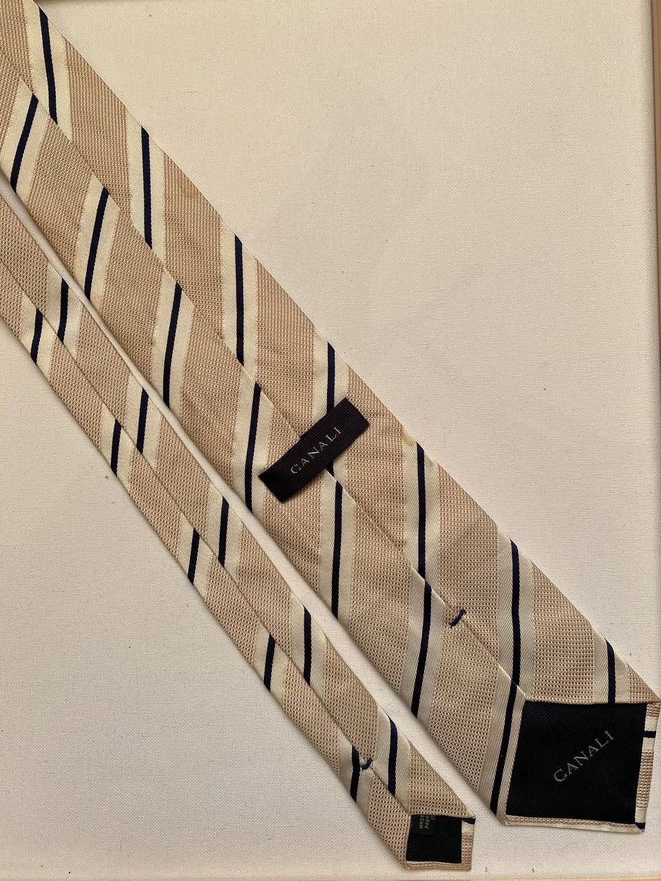 Canali Canali Tie 100% Silk Made In Italy Striped Ties Old Money Size ONE SIZE - 1 Thumbnail