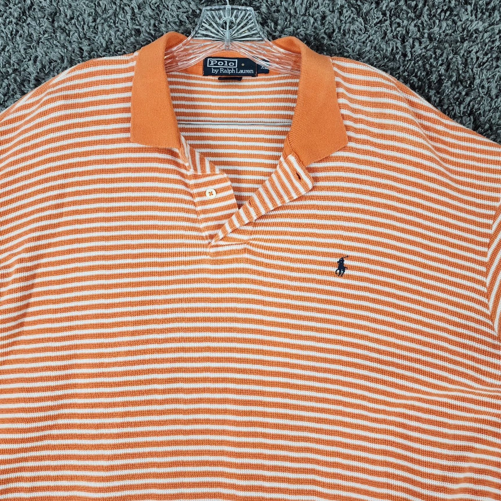 Polo Ralph Lauren Polo Ralph Lauren Shirt Men XL Orange Striped Short Sleeve Mens Size US XL / EU 56 / 4 - 3 Thumbnail