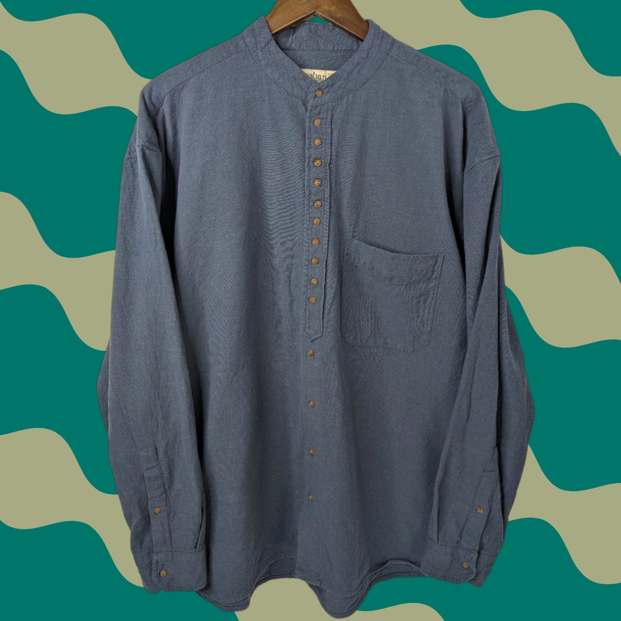 Vintage Civilian Shirt Mens 2XL Blue Long Sleeve Button-Up Pocket Vintage? No. Size US XXL / EU 58 / 5 - 1 Thumbnail