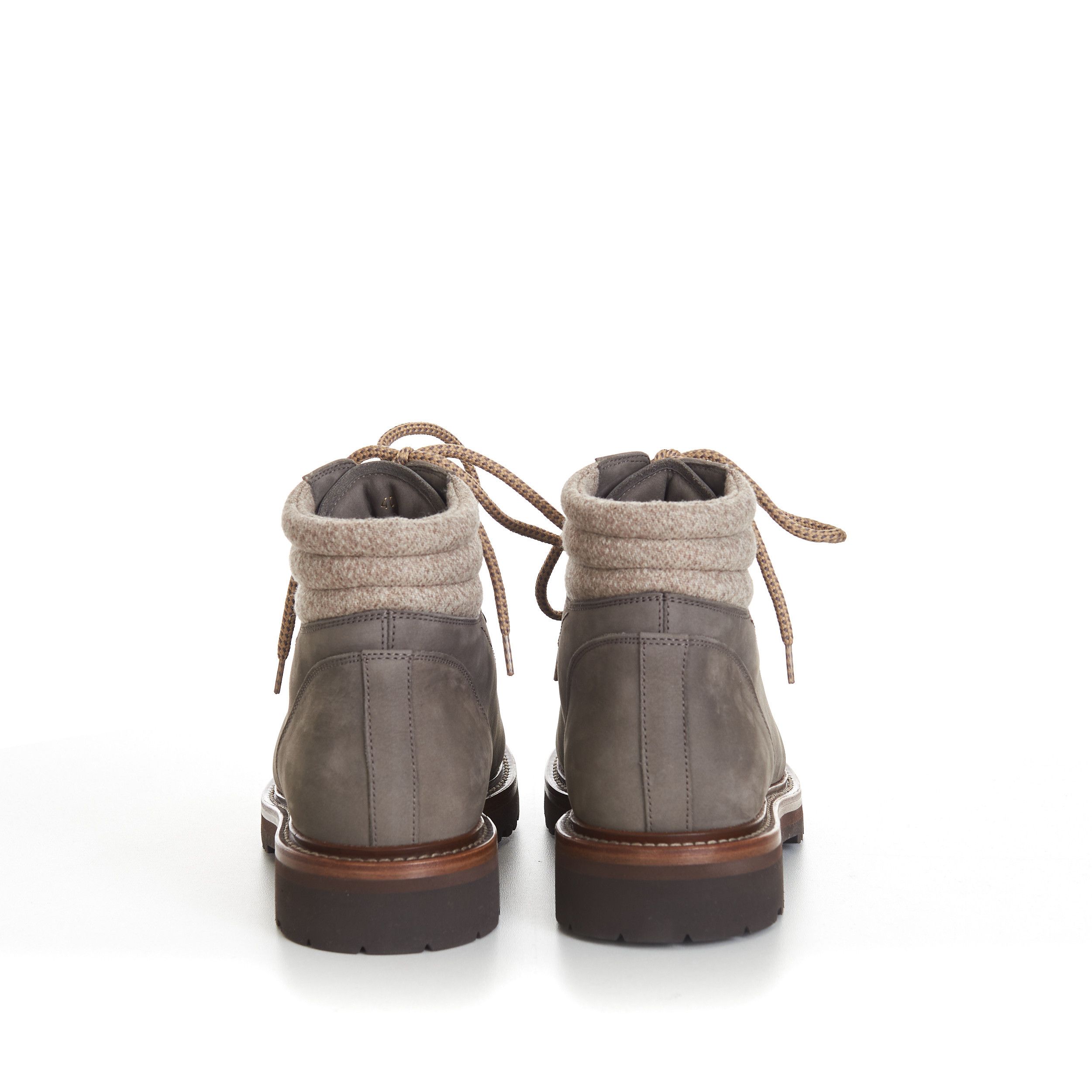 Brunello Cucinelli Nubuck Mountain-Style Boots With Wool Diagonal Insert Size US 7 / EU 40 - 6 Thumbnail