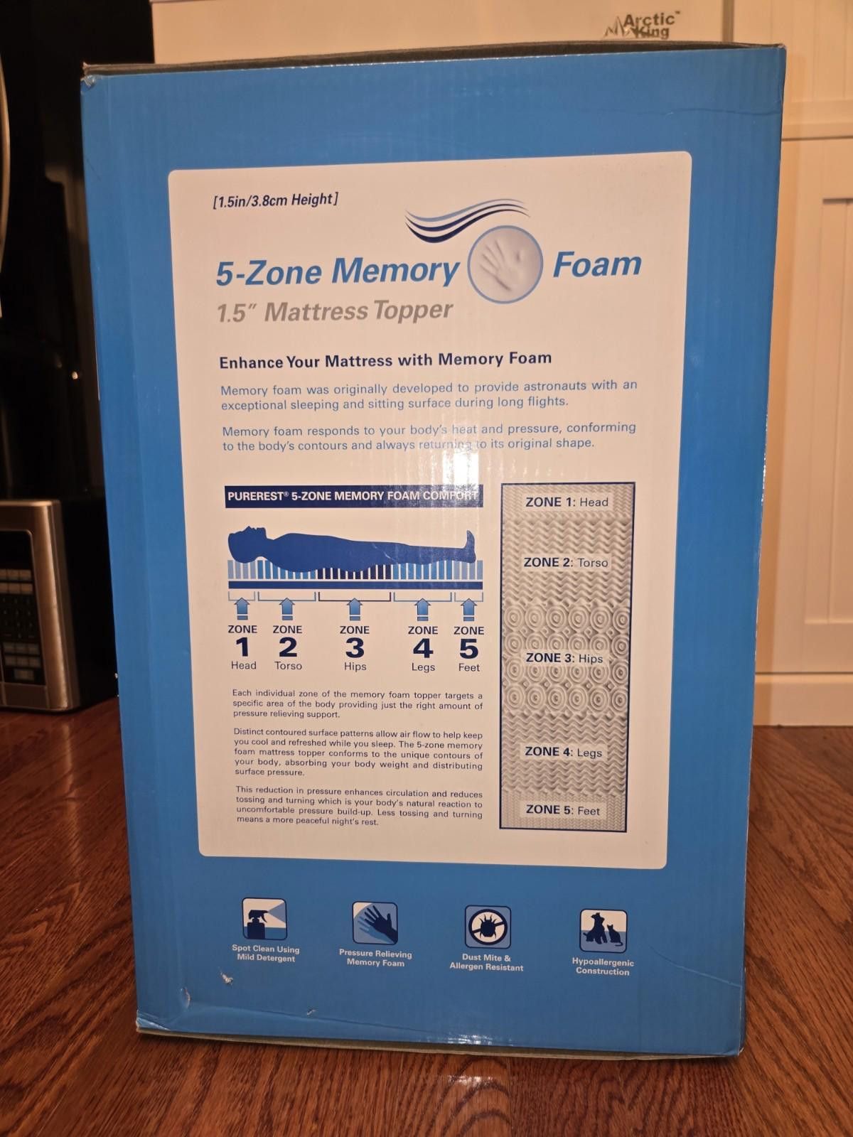 Other Pure Rest Living 5Zone 1.5" MemoryFoam MattressTopper XLTwin Size ONE SIZE - 9 Thumbnail