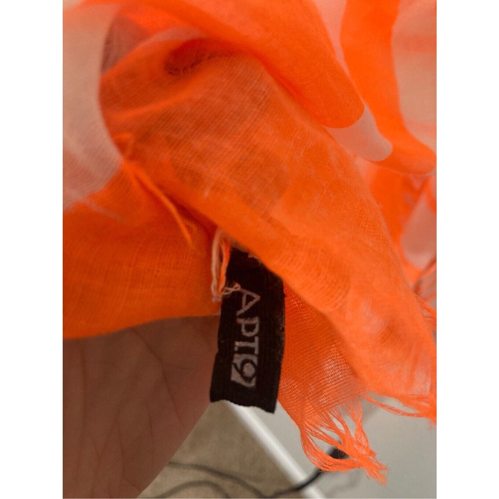 Apt. 9 Apt 9 Ruffled Neon Cotton Orange Raw HemSwirl Scarf Size ONE SIZE - 1 Thumbnail