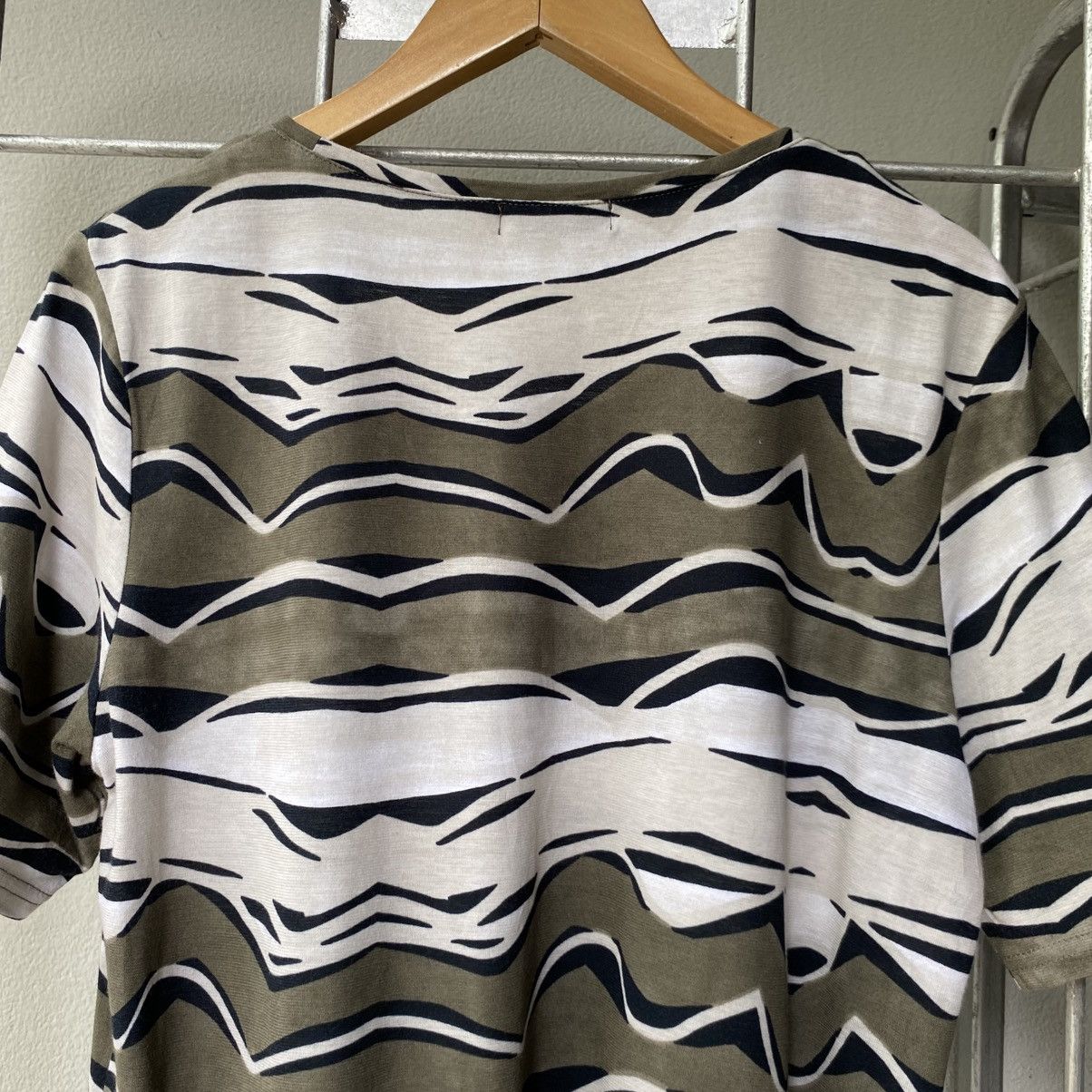 Designer EVEX Olive White Abstract Print T-Shirt Size S / US 4 / IT 40 - 9 Thumbnail