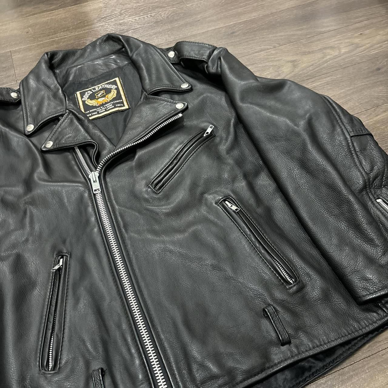 Designer Vintage docs leathers heavy leather jacket XL Size US XL / EU 56 / 4 - 3 Thumbnail