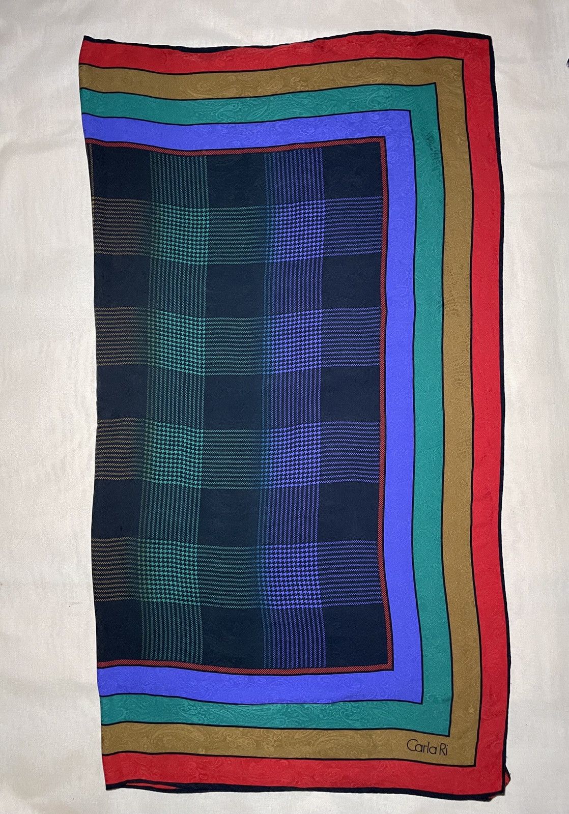 SikSilk × Vintage Carla Ri vintage jacquard large silk scarf / shawl Size ONE SIZE - 5 Thumbnail
