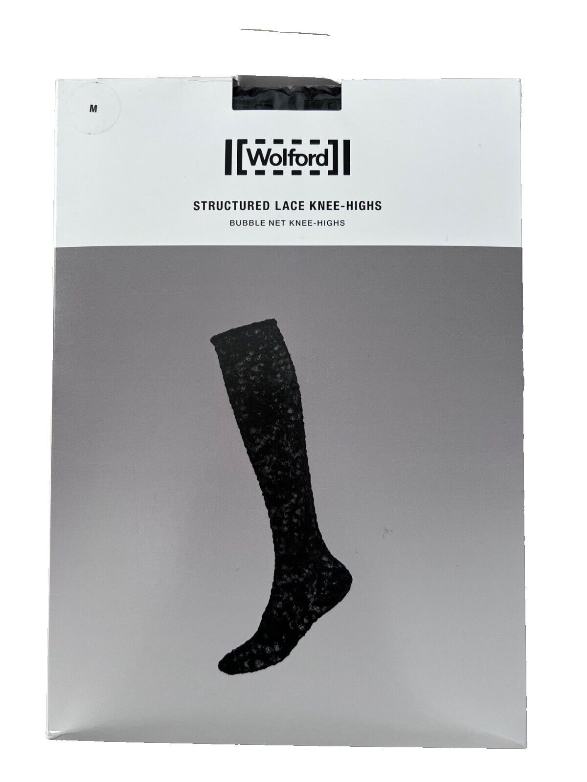Wolford Wolford 31589 Structured Lace Knee-Highs Black ( M ) Size ONE SIZE - 1 Preview