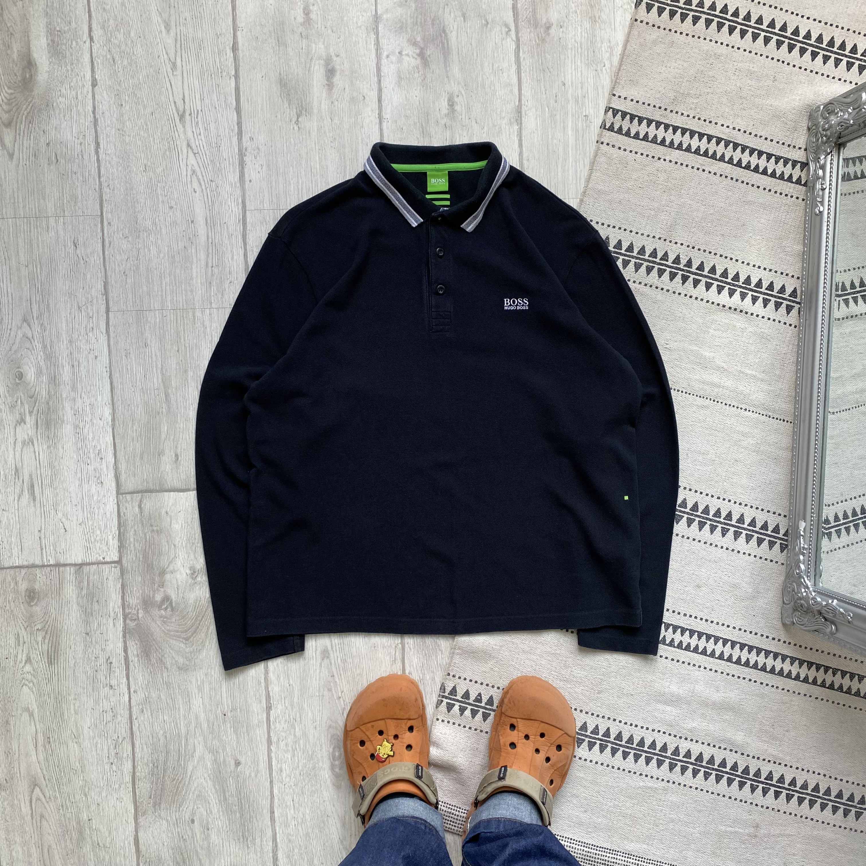 Hugo Boss 🕸️ Vintage 00s Hugo boss Polo Rugby Shirt longsleeve Size US M / EU 48-50 / 2 - 1 Thumbnail